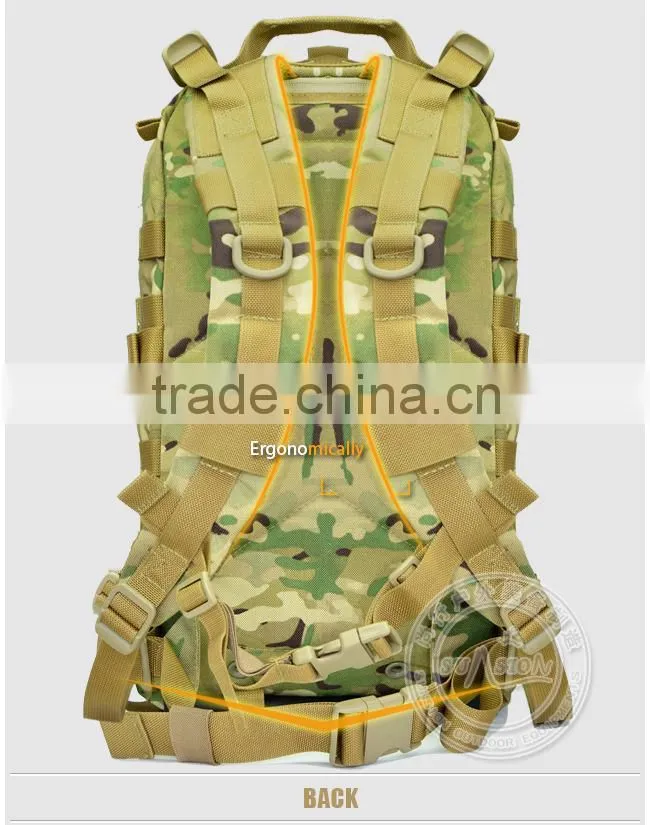 1000D waterproof fabric Military Tactical Backpack stitched with nylon