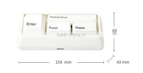Mini keyboard stationery set with mini brush and mini stapler