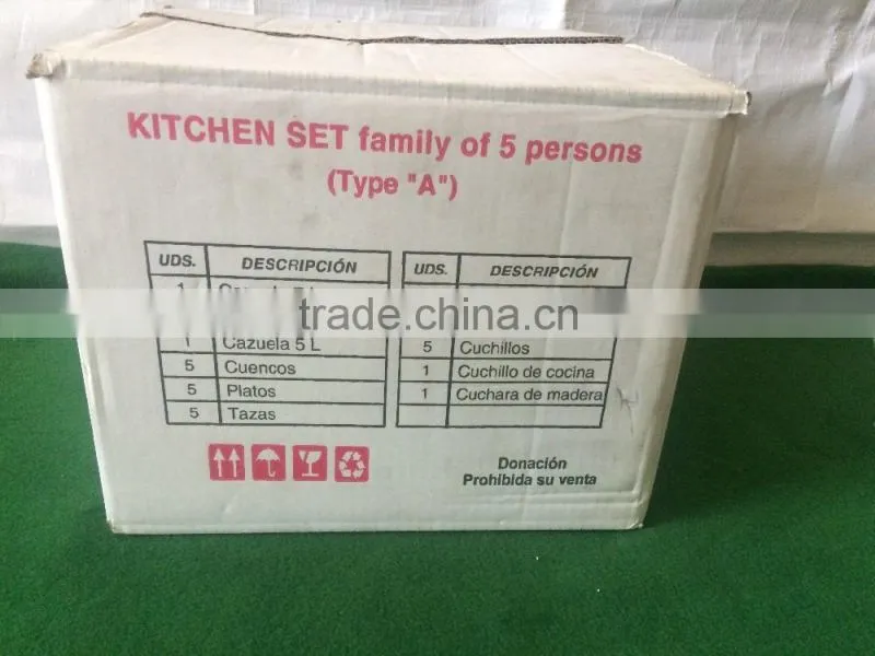 kitchen set for relief supplies of IFRC type A