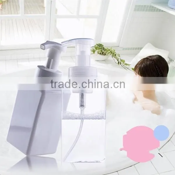HDPE square round plasic empty Body lotion shampoo bottle /Shower Bottle With Pump dispenser spray cap