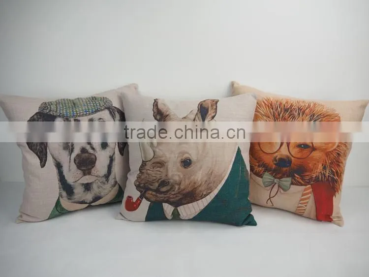 Decor sofa pillow cover dog printed square pillow case decorative throw pillows