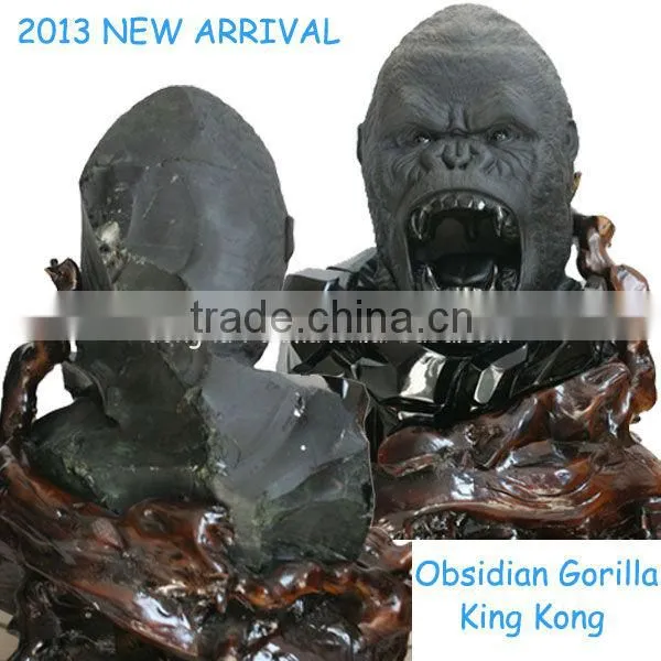 2014 New Arrival Top Quality Obsidian Gorilla/Semi-Precious Stone King Kong