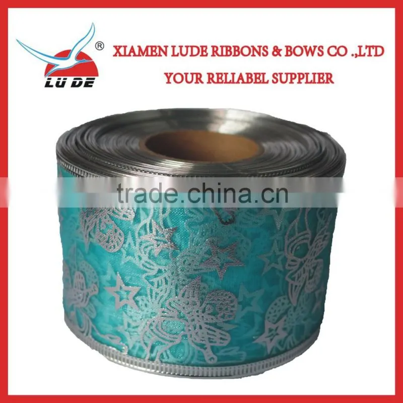 hot sale wired edge Christmas ribbon