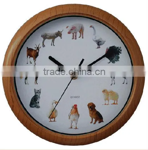 10 inch plastic hourly animal sound wall clock
