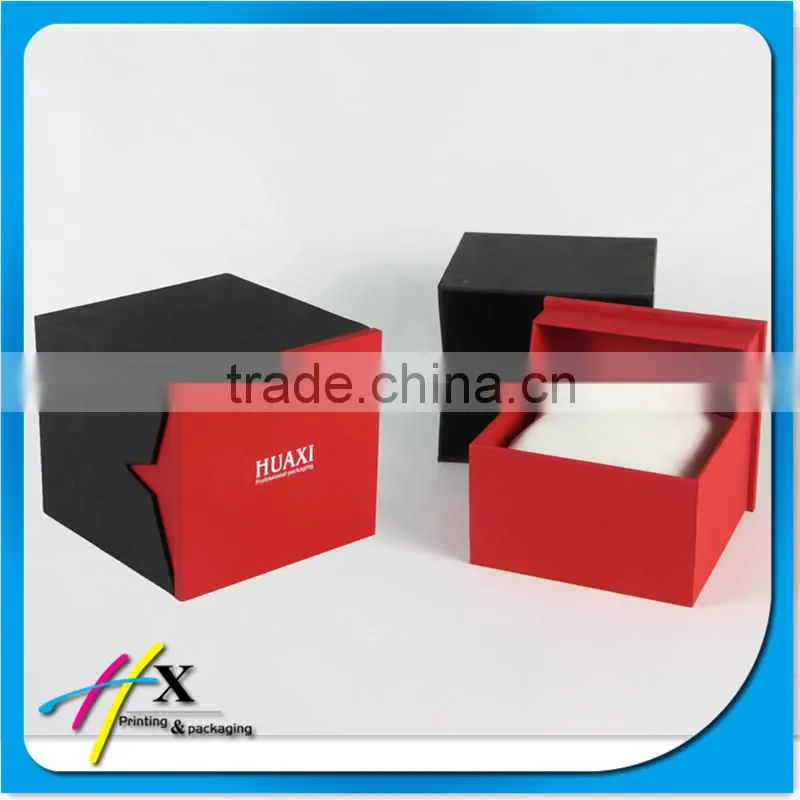unique design paper watch box with gold stamped logo