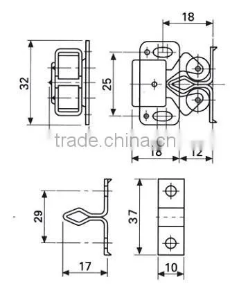 Factory Supply door Catch/roller catch/double roll catch with screw
