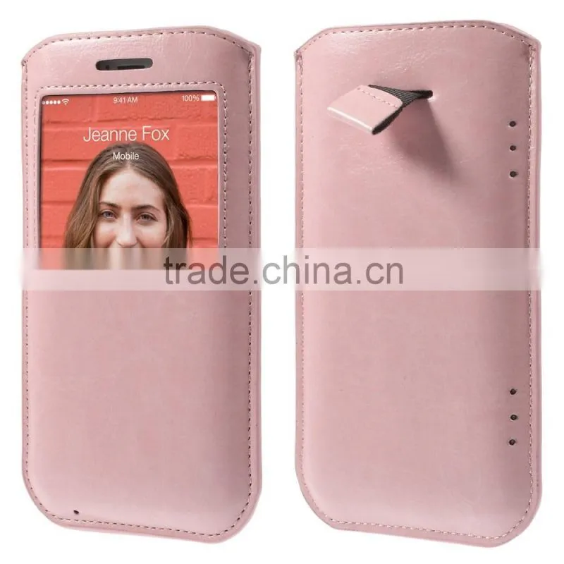 Wholesale new design pull tab pu leather pouch case for samsung galaxy note 4