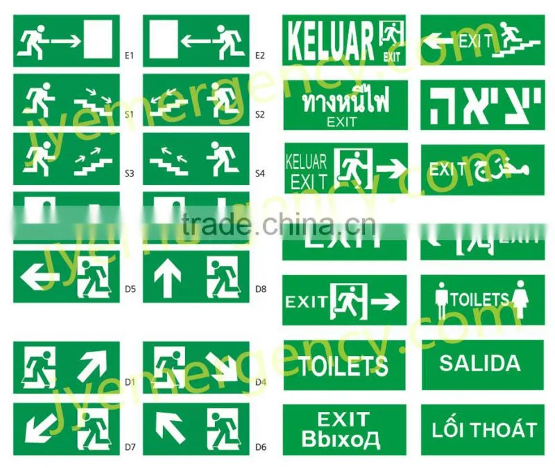 RECHARGABLE LED EMERGENCY FIRE FIGHTING EXIT SIGN LIGHT JY-3506
