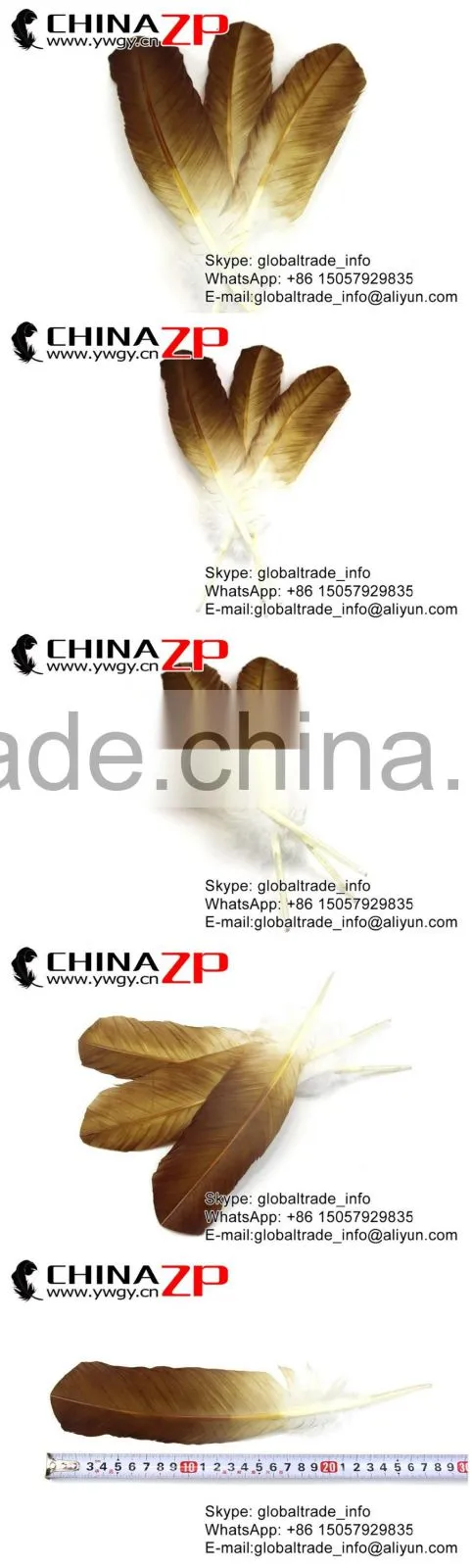 Leading Supplier CHINAZP Wholesale Plume Dyed Bulk Gold Metallic Half Dipped Bicolourable Turkey Feathers