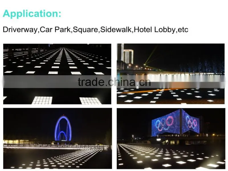 Outdoor waterproof IP67 led brick tile light frosted glass cover walkway paver lights