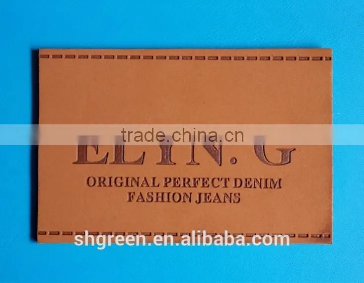 Fashion design PU fake leather patch for denim