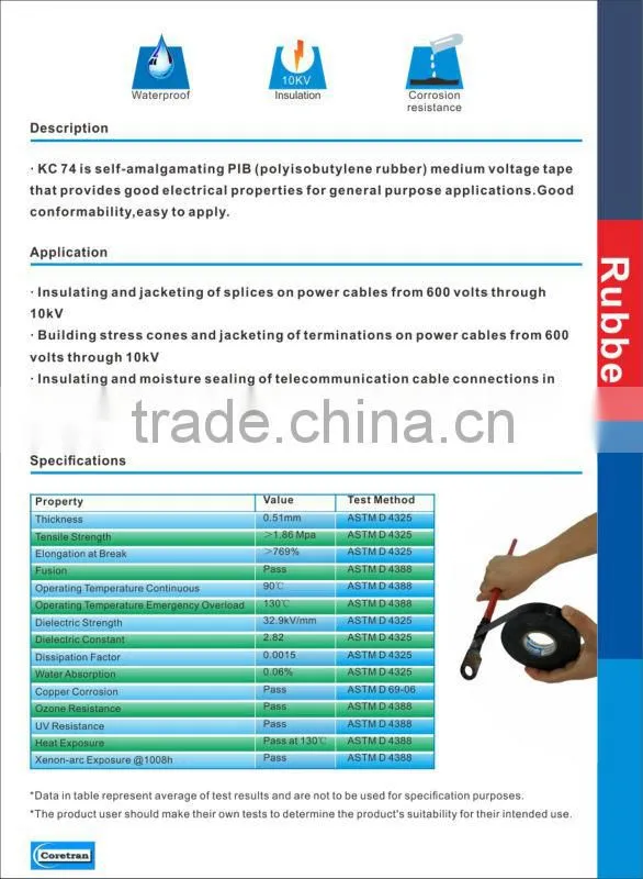 General Purpose Applications Medium Voltage Insulating Tape