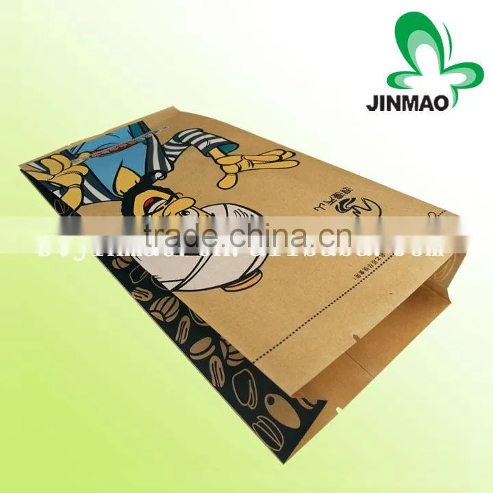 Food grade custom printed brown paper side gusset bag