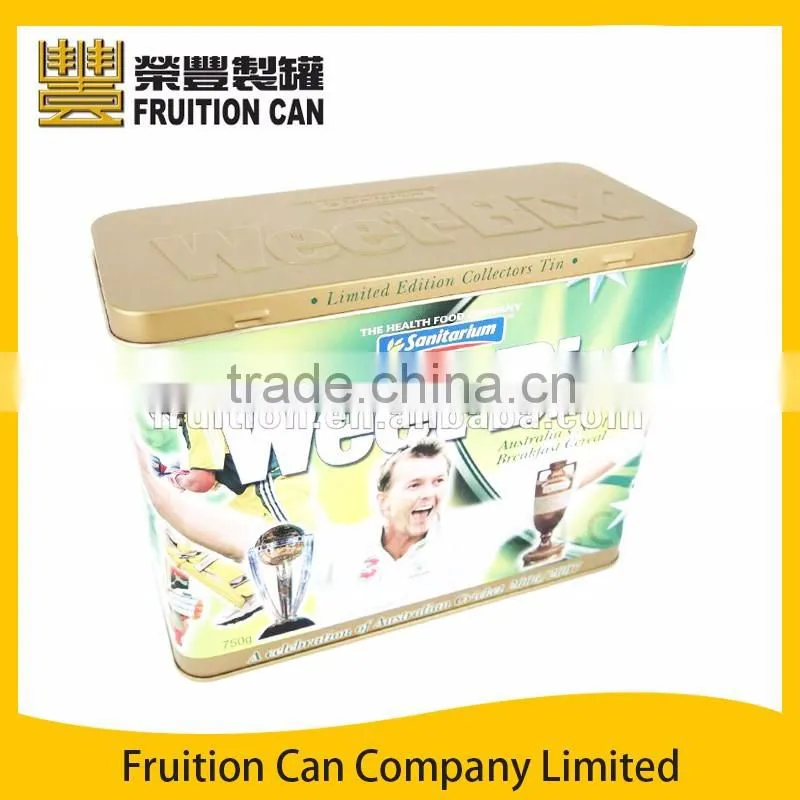 Large Cereal Cookies Tin Metal Box