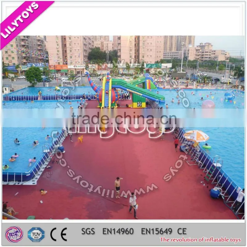 Fancy top quality giant water ground park, pvc material water park, swimming pool park