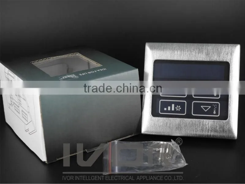 Good Quality IVOR Central Air-Conditioner Thermostat Digital AC Thermostat Switch SK-AC2000T Bright Gold Metal Frame