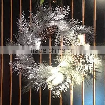 wholesale 80cm european style silver christmas garland