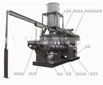 High capacity twin-screw dry animals feed food extruder machinery