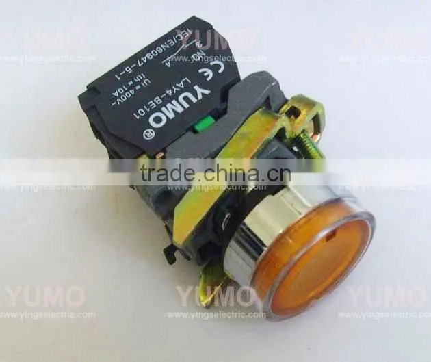 LAY4 NO NC 130V 220-240v Direct bulb supplierd neon LED BA9S yellow push button switch push button foot switch