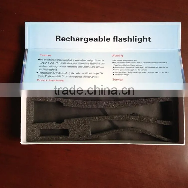 LED torch flashlight zoom flashlight tactical flashlight 3XD batteries flashlight