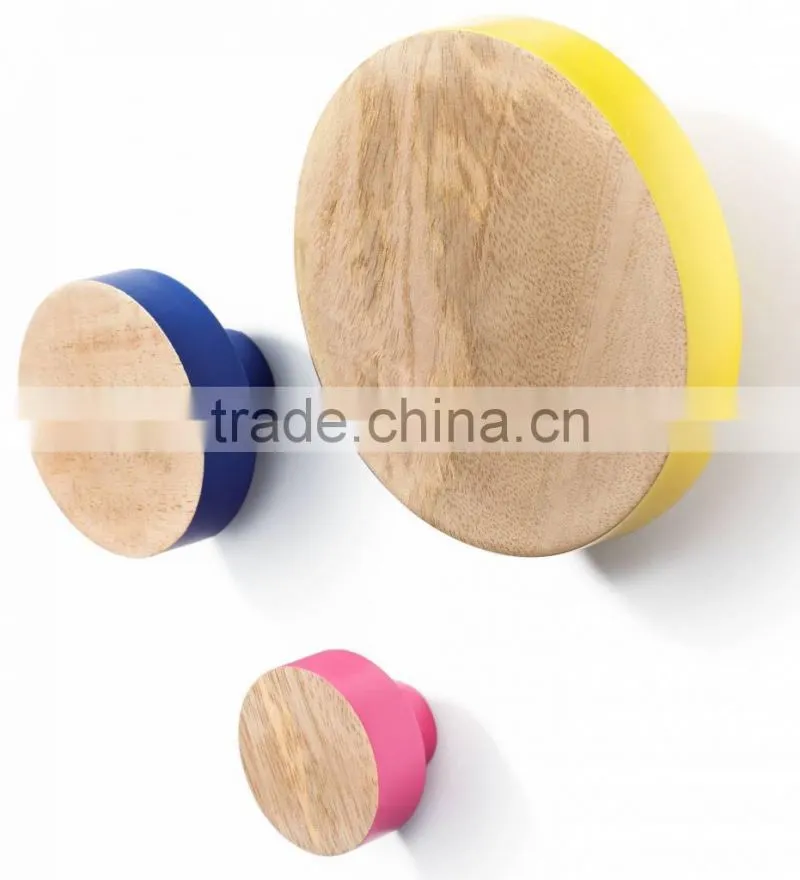 High Quality Wooden Colorful Hook for Home Decoration