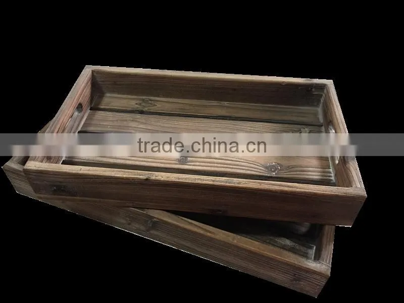 Unfinished wooden trays can under custom request