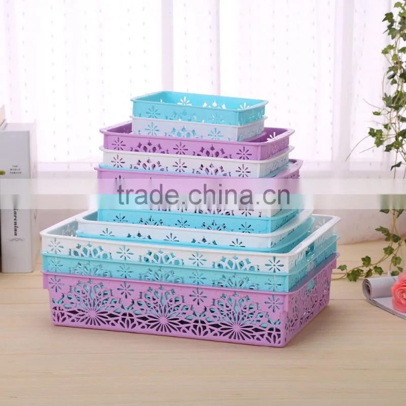 N515 Home Organization Storage Manufactory Hollow Out Plastic Storage Box Big Storage Holder
