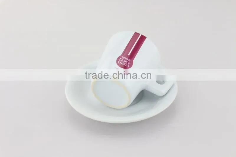 Custom logo wholesale ceramic coffee cup and saucer set