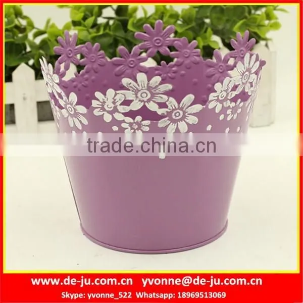 Yellow Printing Edge Embossed Flower Pots