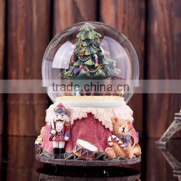 Custom Halloween theme antique building bat snow globe