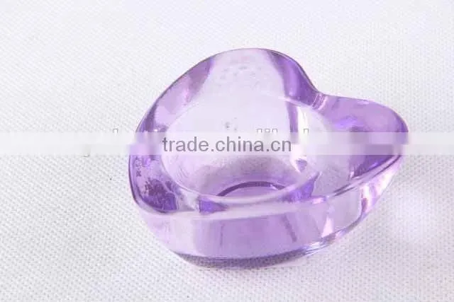 Colorful heart-shaped glass candle holder