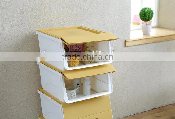 new design ,PP plastic storage box with a lifted cover