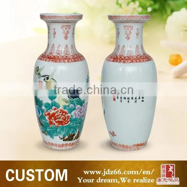 Jingdezhen customize home decor Chinese reproduction trumpet vase