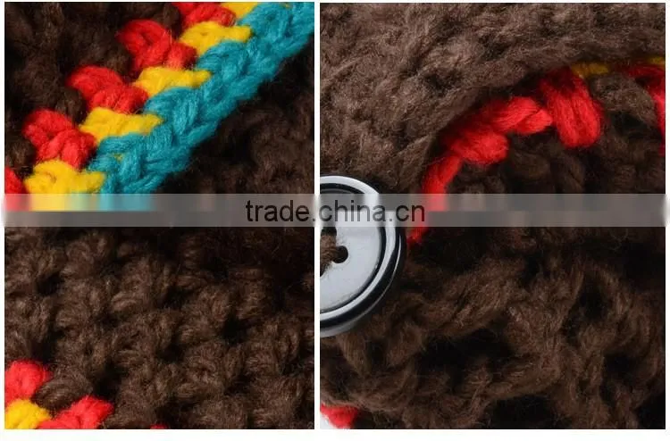 Mens Barbarian Knit Mustache Cap Beard Mask Hat detachable beard beanie hats