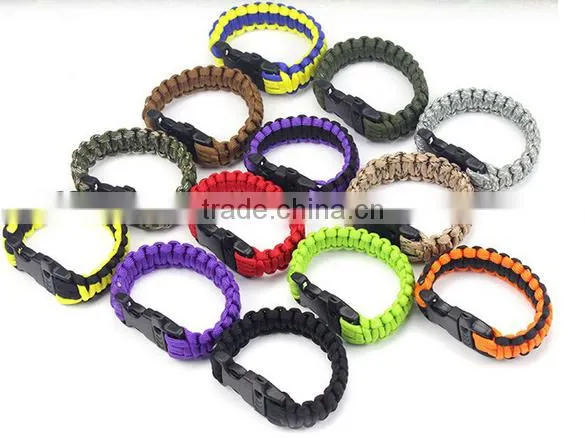 camping/travel/outdoor activity PARACORD BRACELET for emergercy with whistel and compass