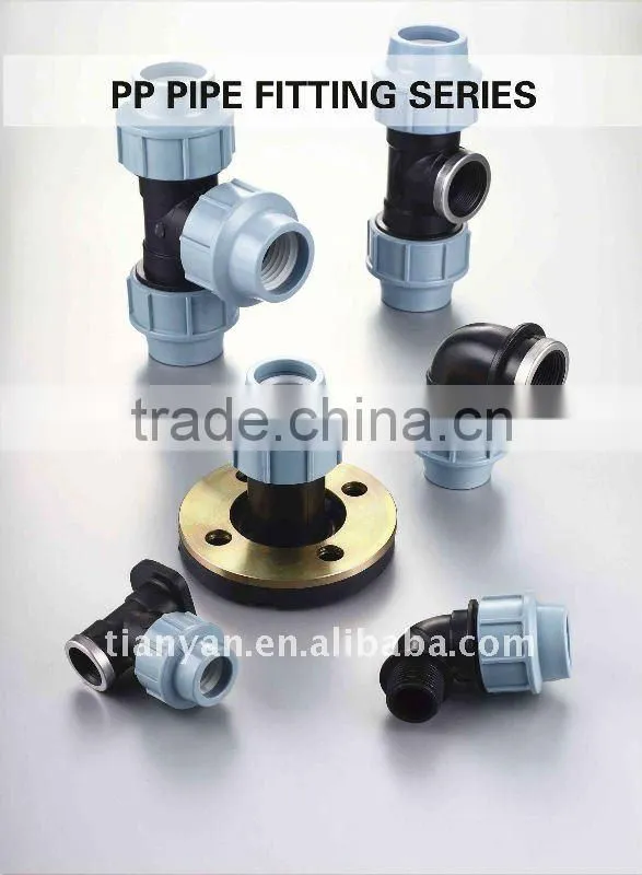 PP COMPRESSION FITTING TEE