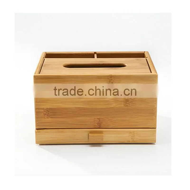 Aonong Bamboo desk organizer for mobile phones & Tablets/tissue box