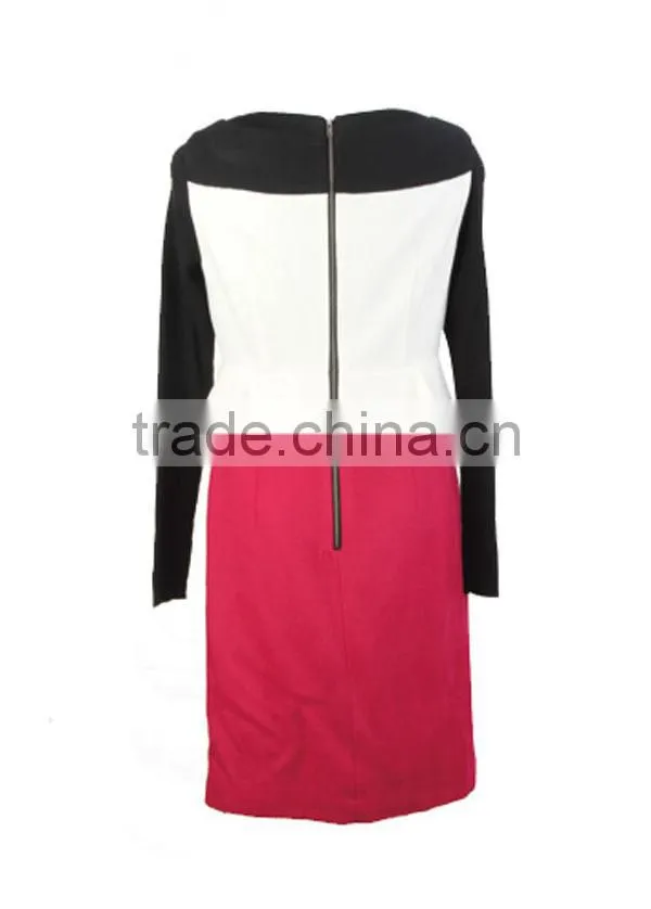 Promotional High Praise Good Design Famous ladies' contrast colored red carpet dresses with long sleeves