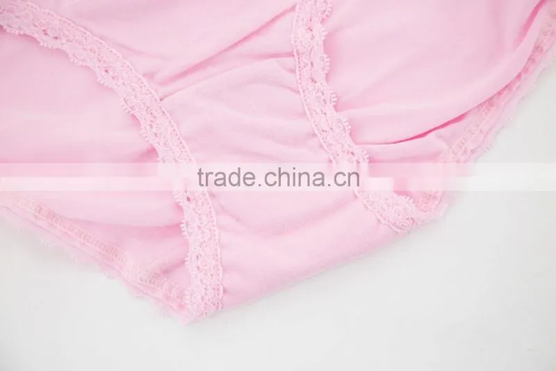 Pink 95% Cotton 5% Spandex with Lace Sexy Fancy Woman Underwear