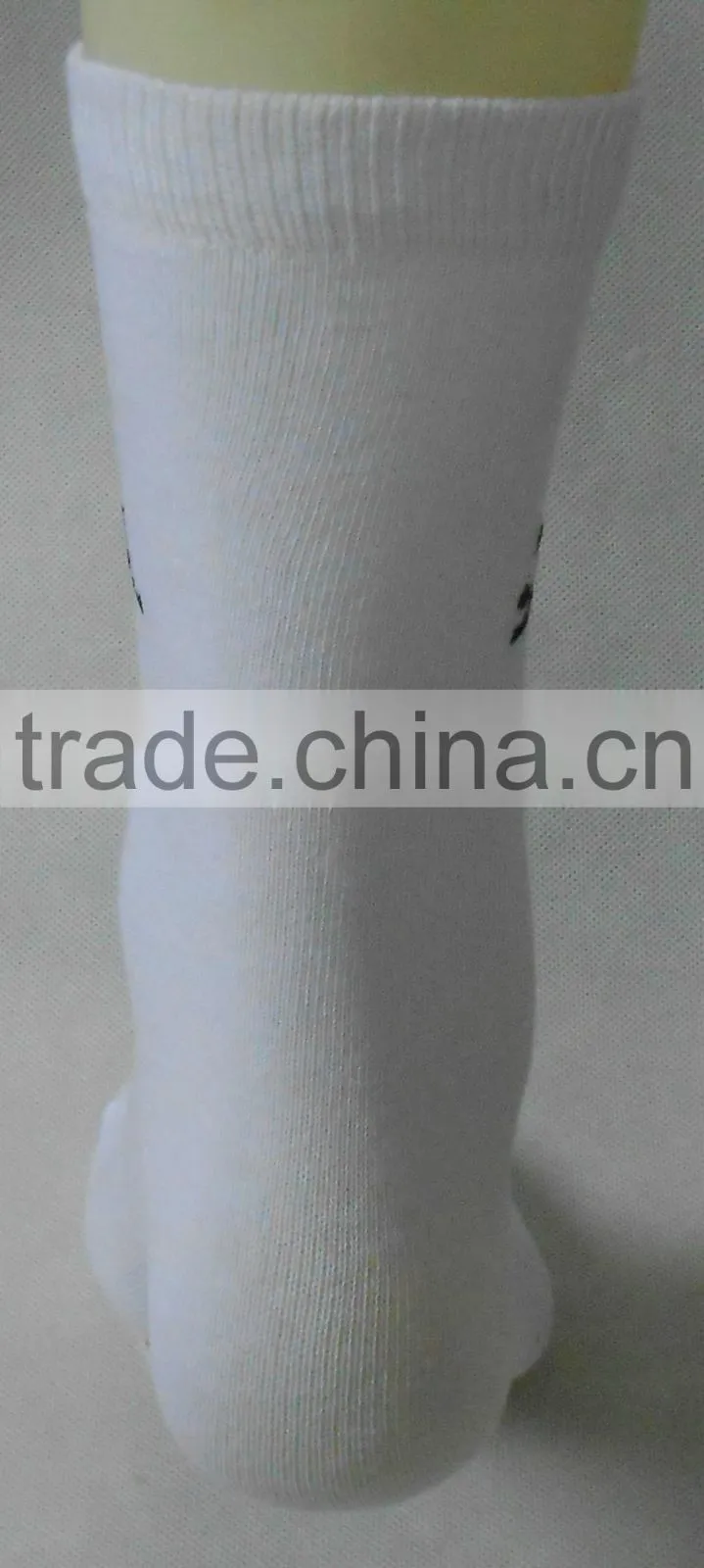 high quality 100% cotton white socks with logo
