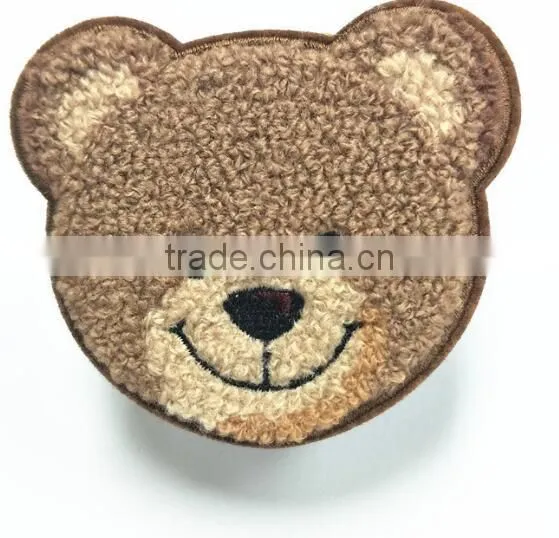 Wholesale high quality lovely design bear embroidery patch for garment