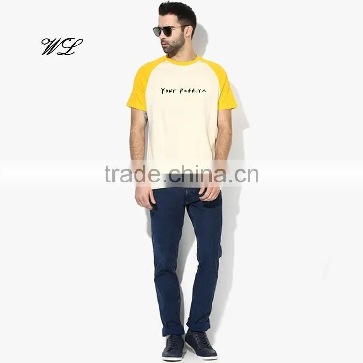 Man t-shirt Blank Branded Logo Cheap Apparel Cotton Raglan Sleeve T-shirts