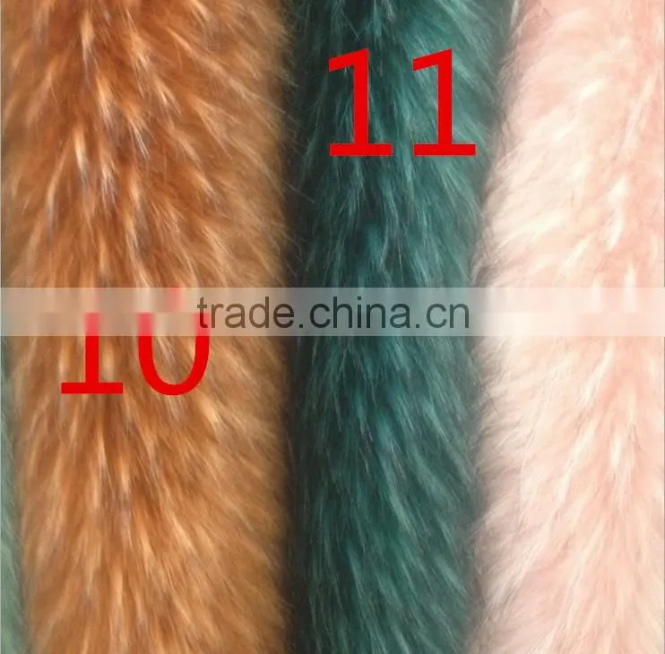 Man-made Fur Natural Large faux fox/raccoon Fur Collar / fur Trim for Winter Coat Collar