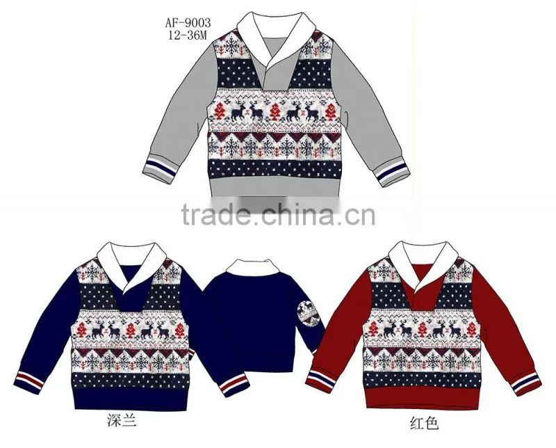 children hoodies boy top winter wool baby knit sweater design custom coat