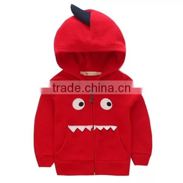Front Open Sweatshirt Custom Kids Animal Thick Fleece Zipper Hoodies