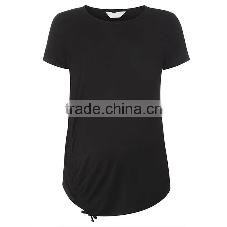 Black Jersey Top With Drawstring Tie Detailing Maternity Clothes Manufacturers
