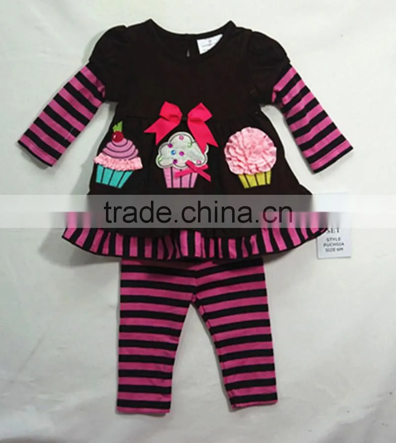 Wholesale Thanksgiving Turkey Long Sleeves Cotton Baby Clothes Set