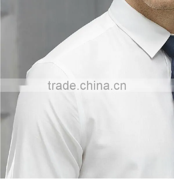 Wholesale plain white 100% cotton shirts for men classic men's suit shirts white