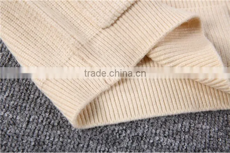Wholesale Lantern Sleeve V Neck High Quality Girl Sweater Pullover