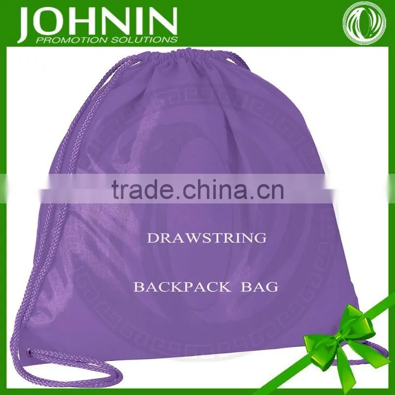 Fast cheap custom design nylon promotional Drawstring backpack bag